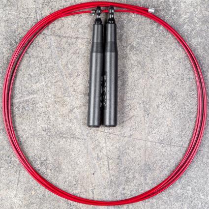 Rogue SR-3S Short Handle Bushing Speed Rope with Black handle and red rope
