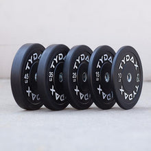 Load image into Gallery viewer, Tydax Black Bumper Plates | Barbell Weights, CrossFit equipment, weight sets, barbell and weight, Gym Plates | Freeathlete